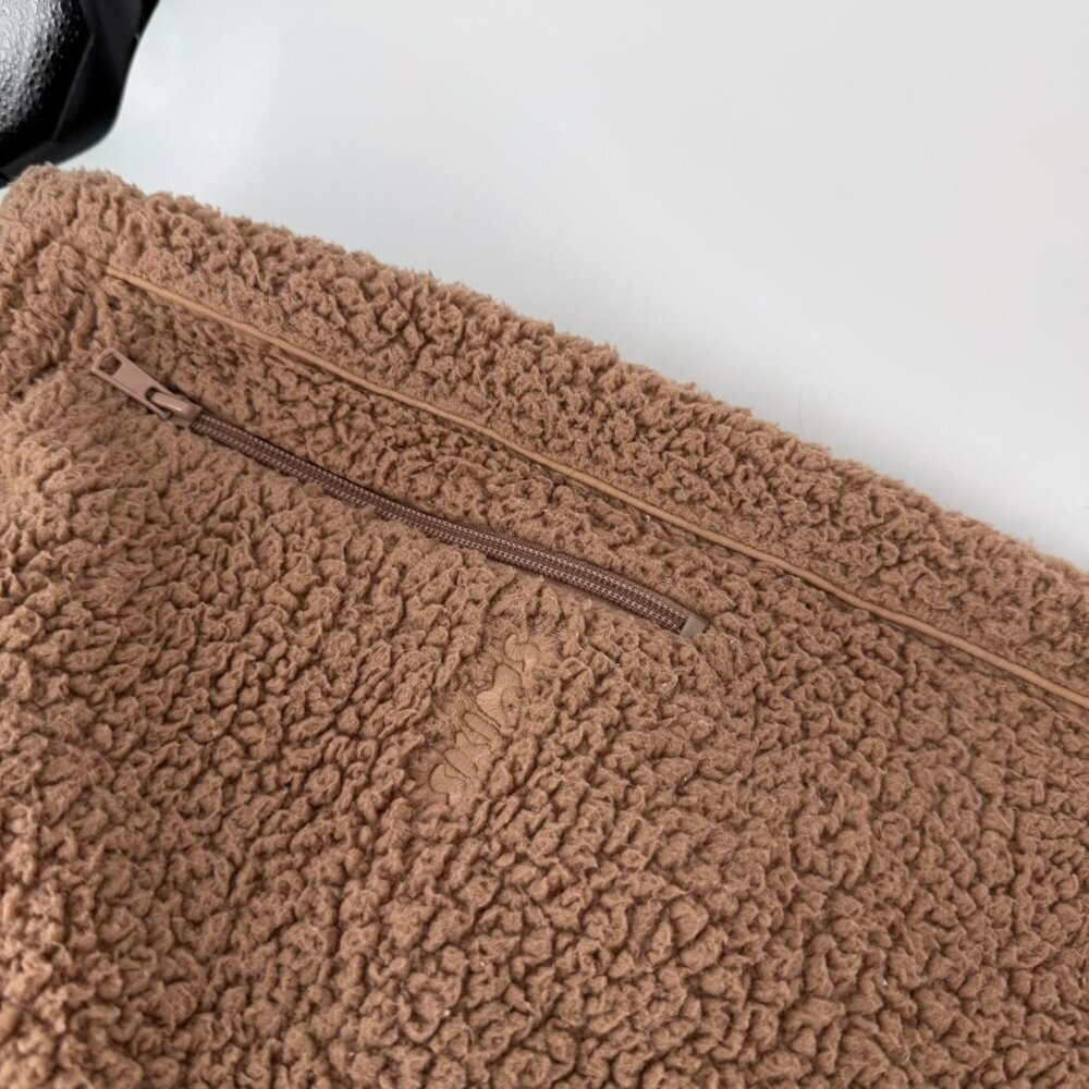 Skims Teddy Sherpa Fleece Joggers Size S Tigers Eye Tan Brown - Picture 3 of 6